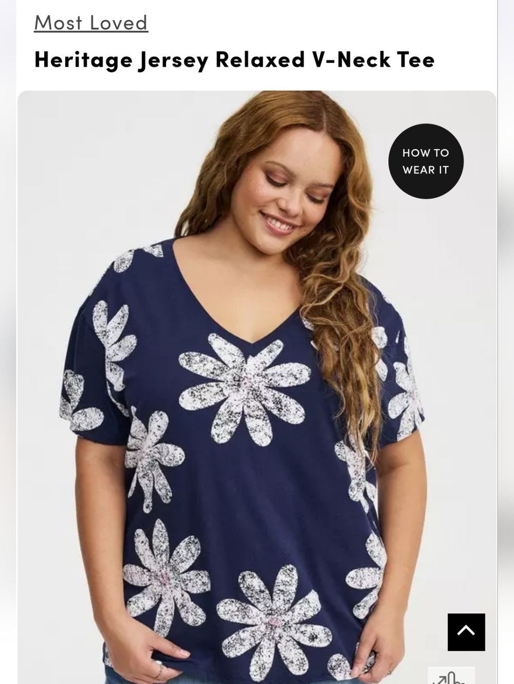 torrid Navy Tee with White Floral Print